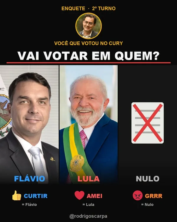 Arte do post: Você que votou no Cury, vai votar em quem?