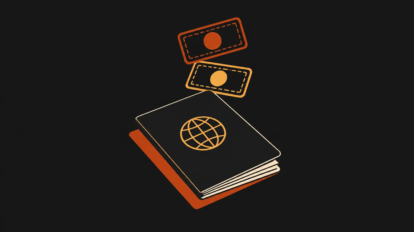 Um passaporte com dois carimbos empilhados acima dele