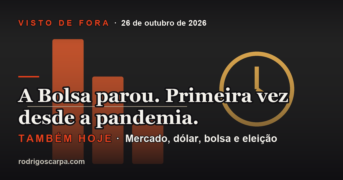 Edição 30, 26 de outubro de 2026. A Bolsa parou. Primeira vez desde a pandemia.